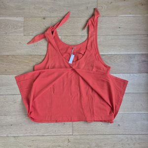 Madeleine & Marie Vetements grossesse Allaitement debardeur orange echantillon vue ouvertures